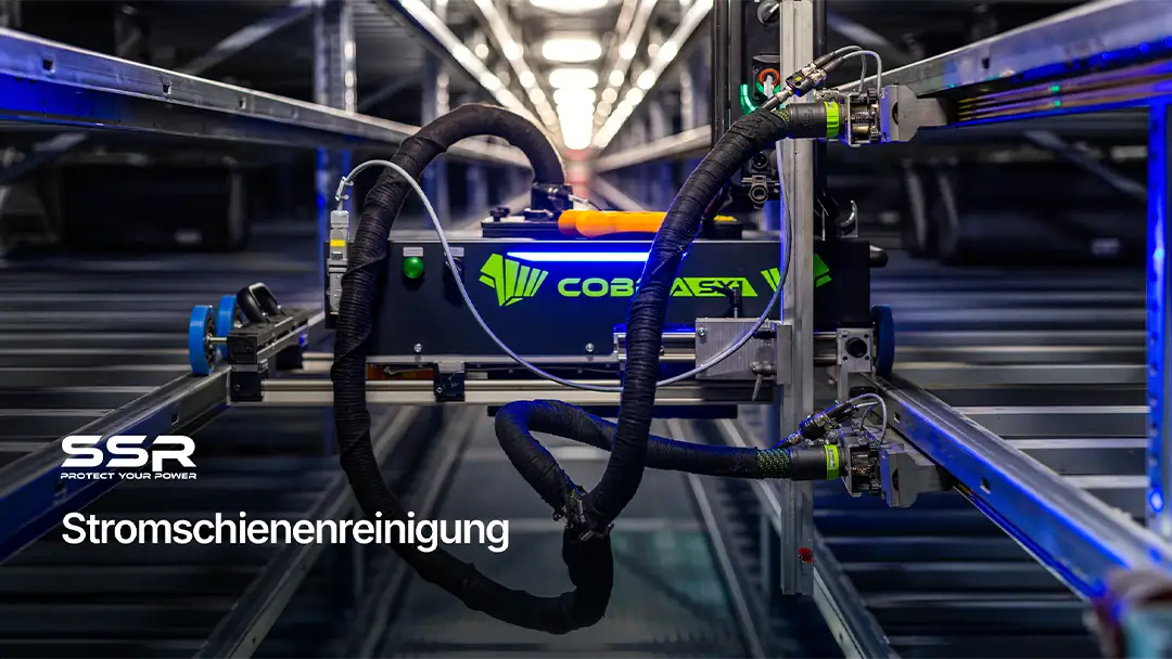 Stromschienenreinigung mit der Cobra SX1 von SSR in Salzburg - Videoproduktion Ameise-Film.